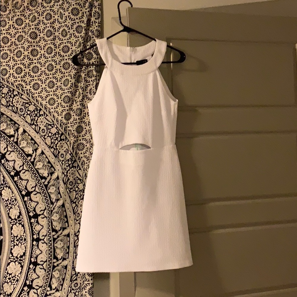 Top shop White cutout mini dress outfit